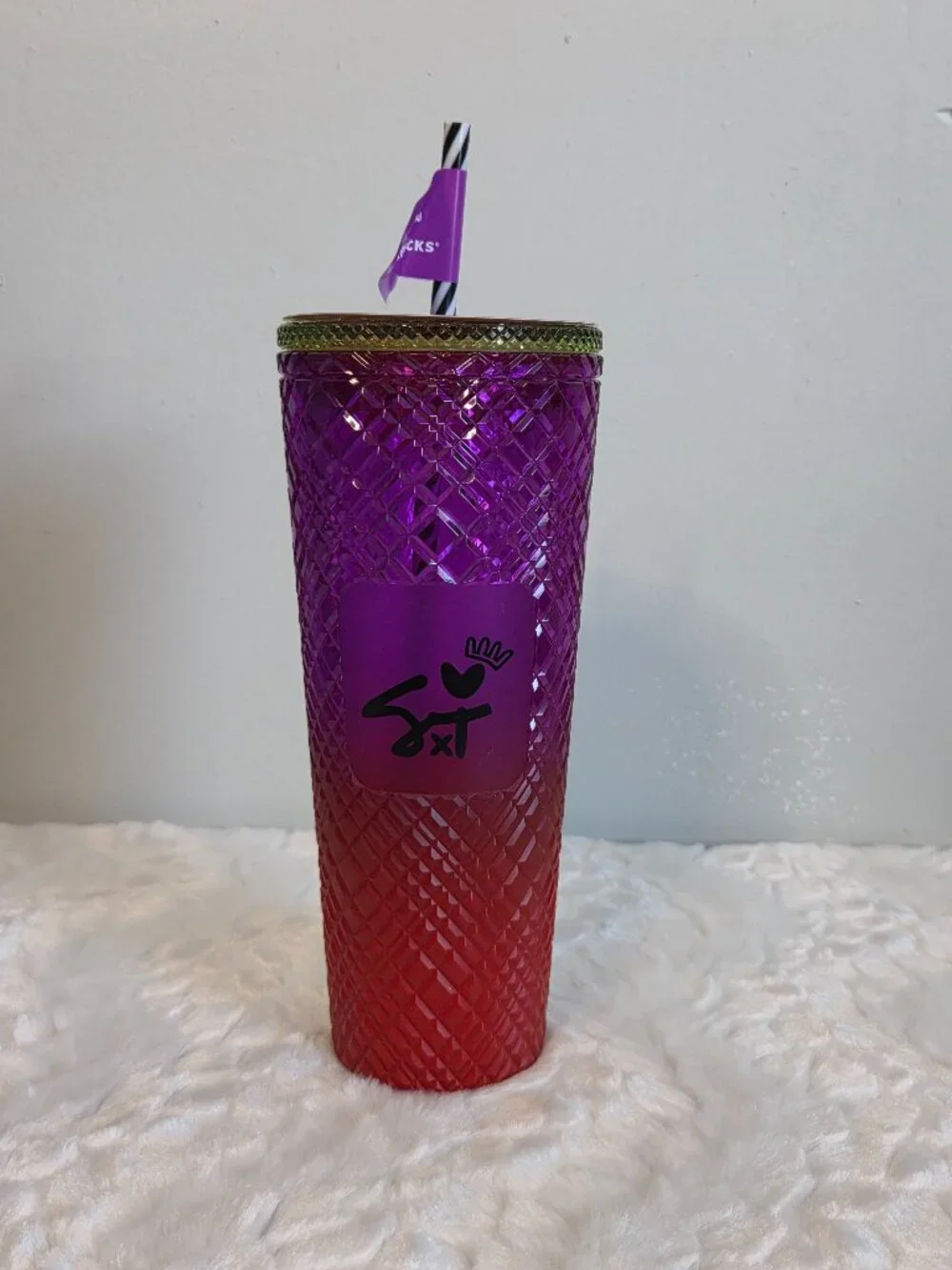 Starbucks 24oz Tumbler Spring 2024 Jeweled Purple/Red Ombre SxT Collab NWT